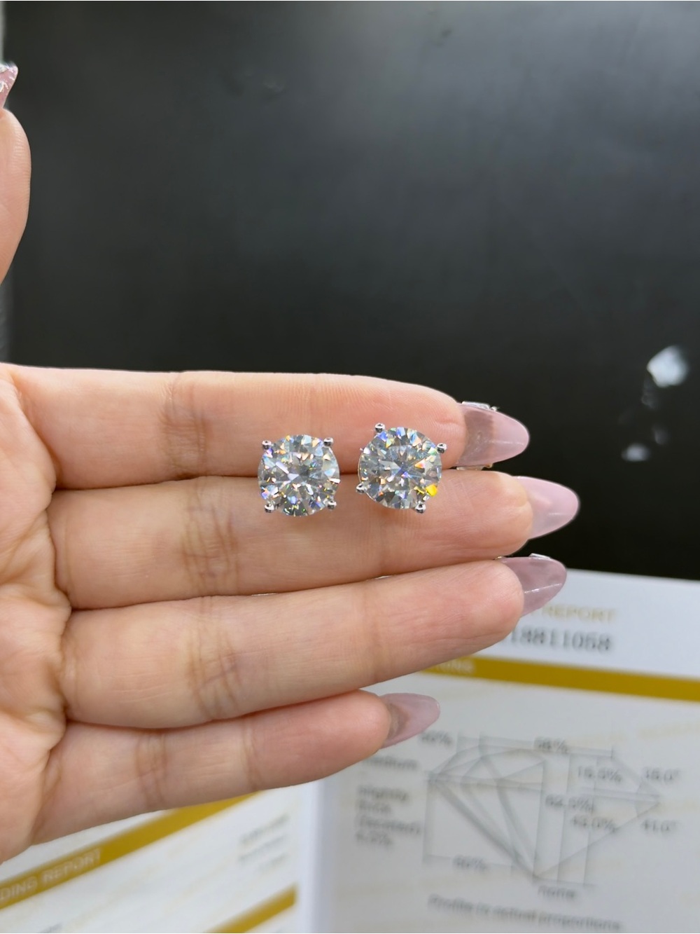 10cttw big round Moissanite vvs1 unisex stud earrings 11mm